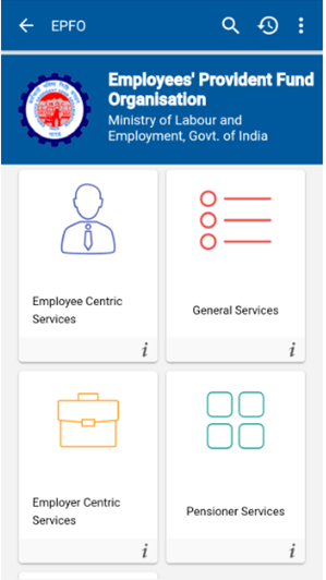UMANG App EPFO Dashboard
