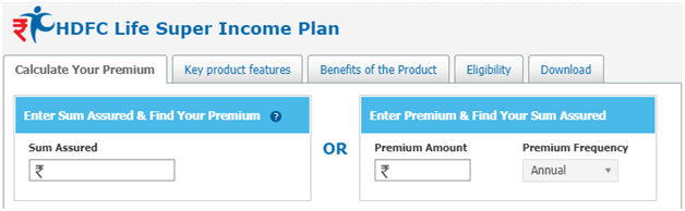 hdfc life online calculator