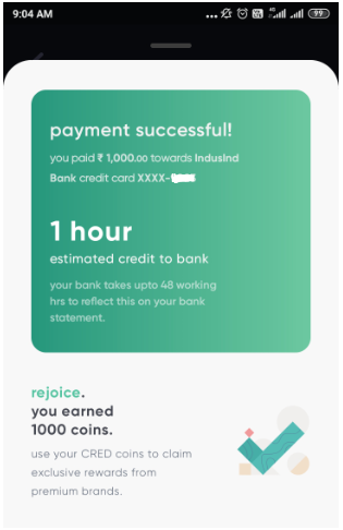 completing the payment