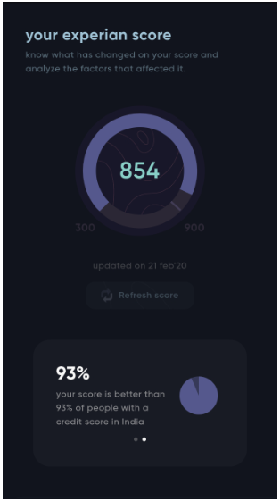credit score and report within cred app