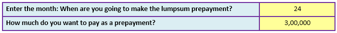 lumpsum pre payment